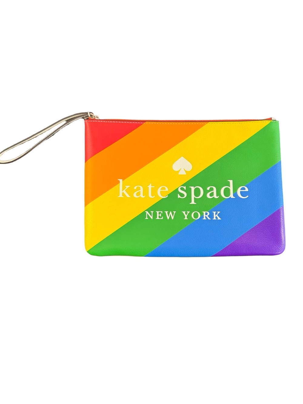 1665 / Kate Spade Rainbow Pride Zip Pouch Wristlet Size 7.5”x10.5”